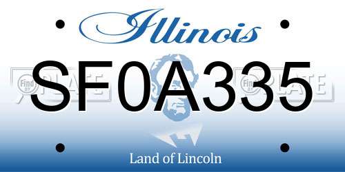 SF0A335 Illinois License Plate