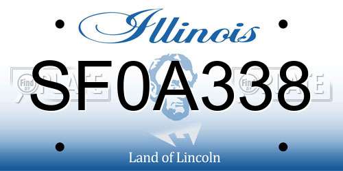 SF0A338 Illinois License Plate