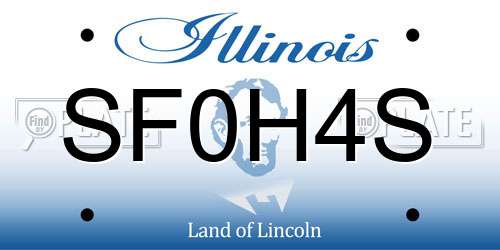 SF0H4S Illinois License Plate