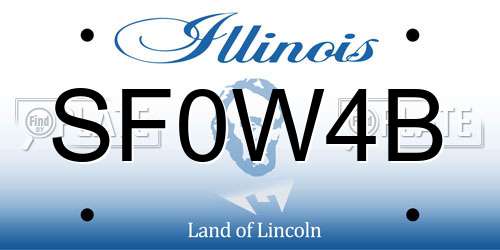 SF0W4B Illinois License Plate