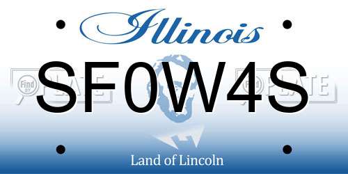 SF0W4S Illinois License Plate