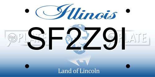 SF2Z9I Illinois License Plate