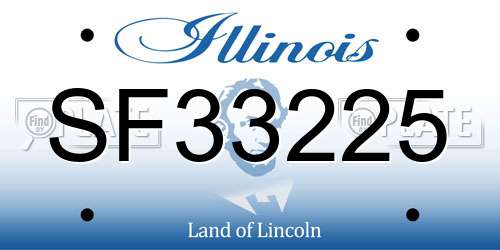 SF33225 Illinois License Plate
