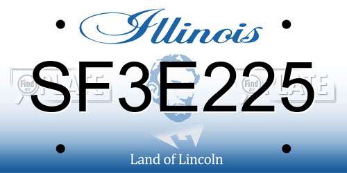 SF3E225 Illinois License Plate
