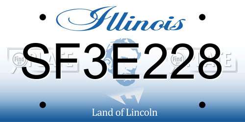 SF3E228 Illinois License Plate