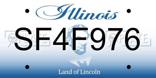 SF4F976 Illinois License Plate
