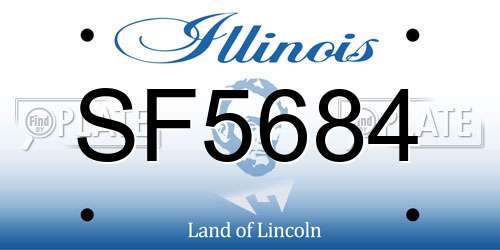 SF5684 Illinois License Plate