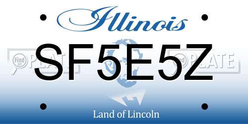 SF5E5Z Illinois License Plate