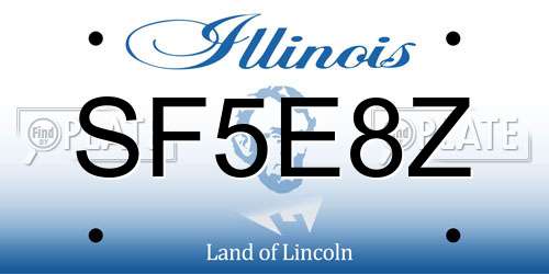 SF5E8Z Illinois License Plate