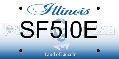 SF5I0E Illinois License Plate