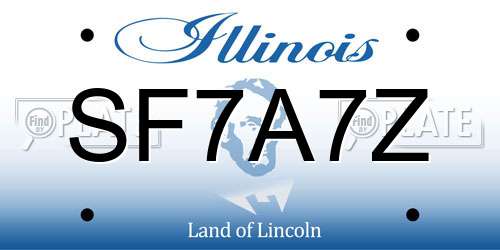 SF7A7Z Illinois License Plate