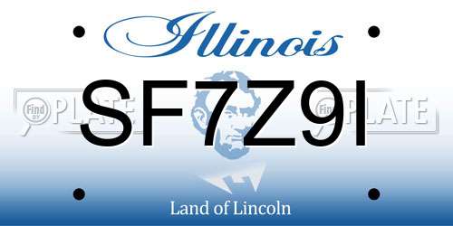 SF7Z9I Illinois License Plate