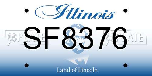 SF8376 Illinois License Plate