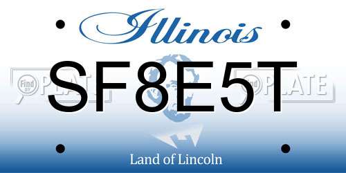 SF8E5T Illinois License Plate