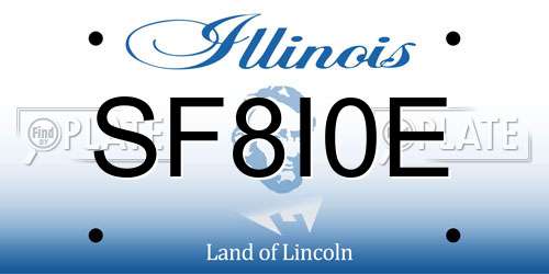 SF8I0E Illinois License Plate
