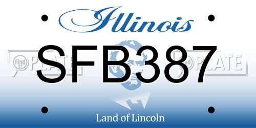 SFB387 Illinois License Plate