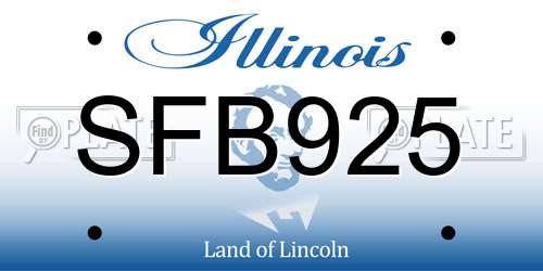 SFB925 Illinois License Plate