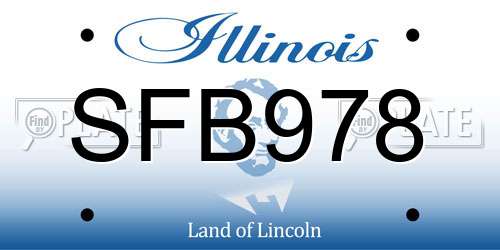 SFB978 Illinois License Plate