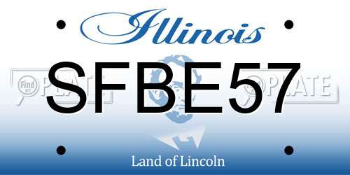 SFBE57 Illinois License Plate