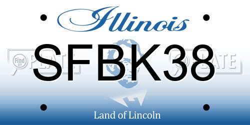 SFBK38 Illinois License Plate