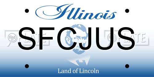 SFCJUS Illinois License Plate