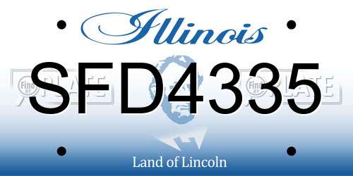 SFD4335 Illinois License Plate