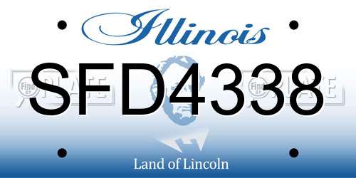 SFD4338 Illinois License Plate