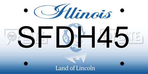 SFDH45 Illinois License Plate