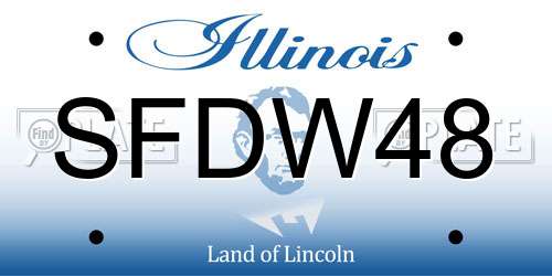 SFDW48 Illinois License Plate