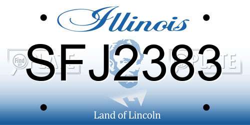 SFJ2383 Illinois License Plate