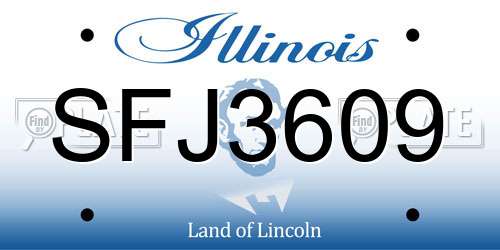 SFJ3609 Illinois License Plate