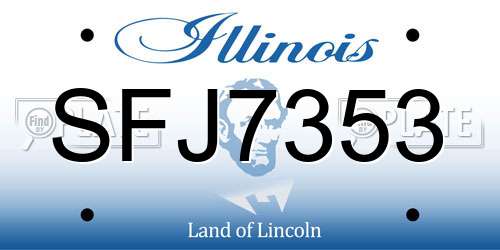 SFJ7353 Illinois License Plate
