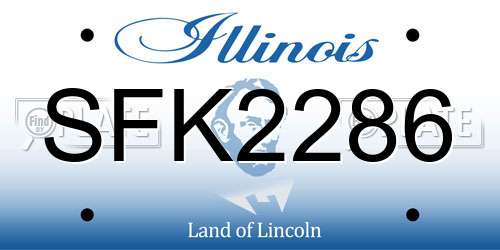SFK2286 Illinois License Plate