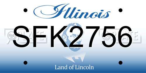 SFK2756 Illinois License Plate