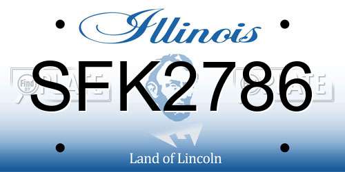 SFK2786 Illinois License Plate