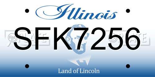 SFK7256 Illinois License Plate