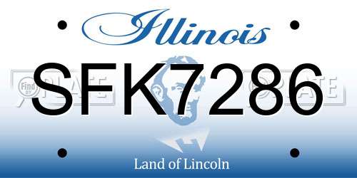 SFK7286 Illinois License Plate