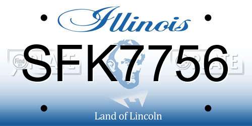 SFK7756 Illinois License Plate