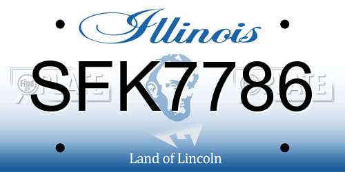 SFK7786 Illinois License Plate