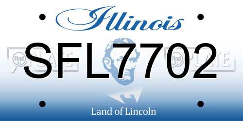 SFL7702 Illinois License Plate