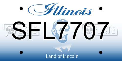 SFL7707 Illinois License Plate