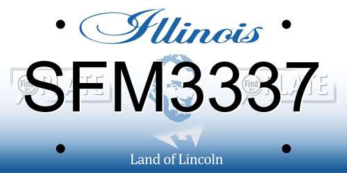 SFM3337 Illinois License Plate