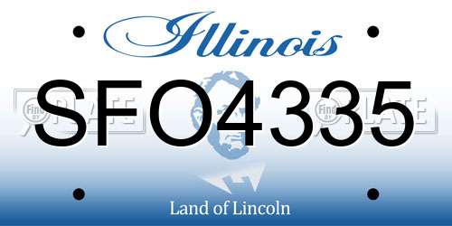 SFO4335 Illinois License Plate