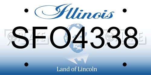 SFO4338 Illinois License Plate