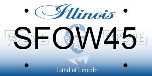 SFOW45 Illinois License Plate