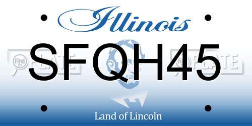 SFQH45 Illinois License Plate