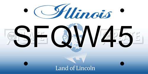 SFQW45 Illinois License Plate