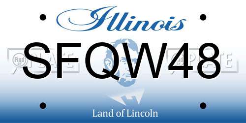SFQW48 Illinois License Plate