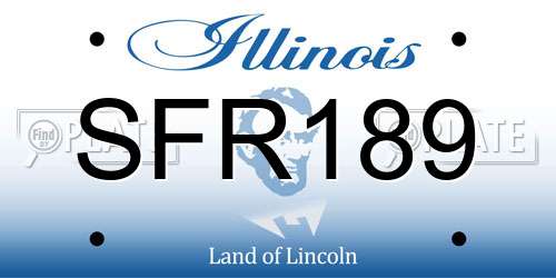 SFR189 Illinois License Plate