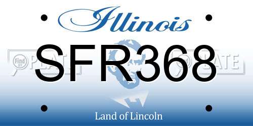 SFR368 Illinois License Plate